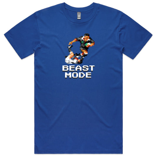 Beast Mode rugby blue t-shirt mens