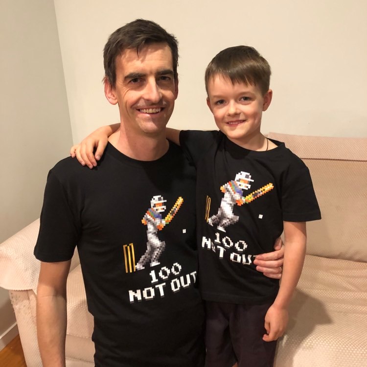 100 Not Out t-shirt for cricket supporters