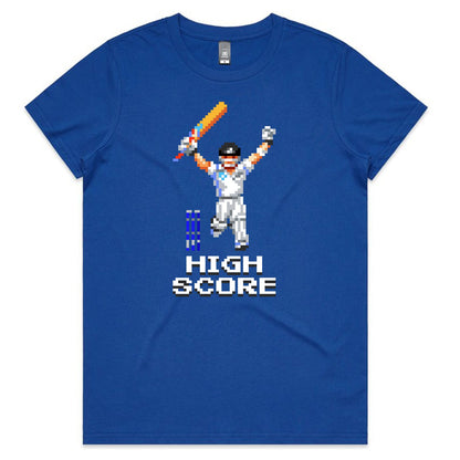 High Score cricket blue t-shirt womens