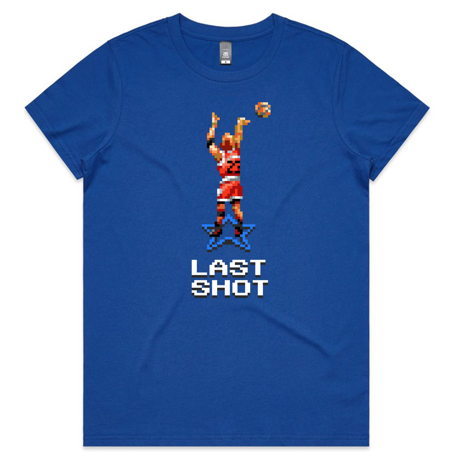 Last Shot Basketball blue t-shirt womens