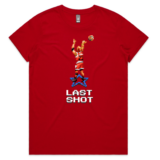 Last Shot Basketball red t-shirt womens