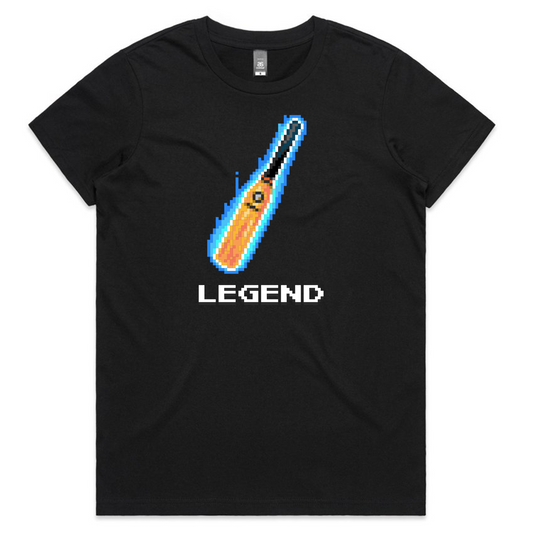Legend cricket black t-shirt womens