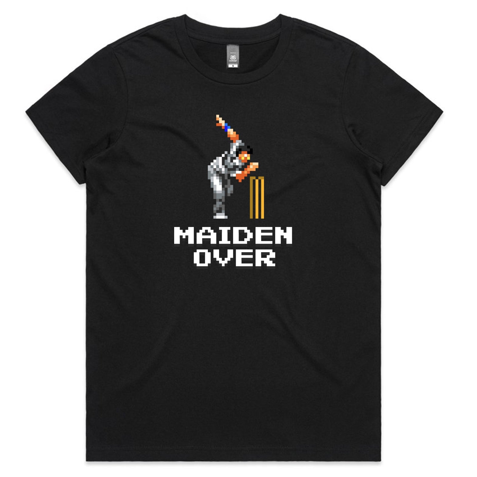 Maiden Over cricket black t-shirt womens