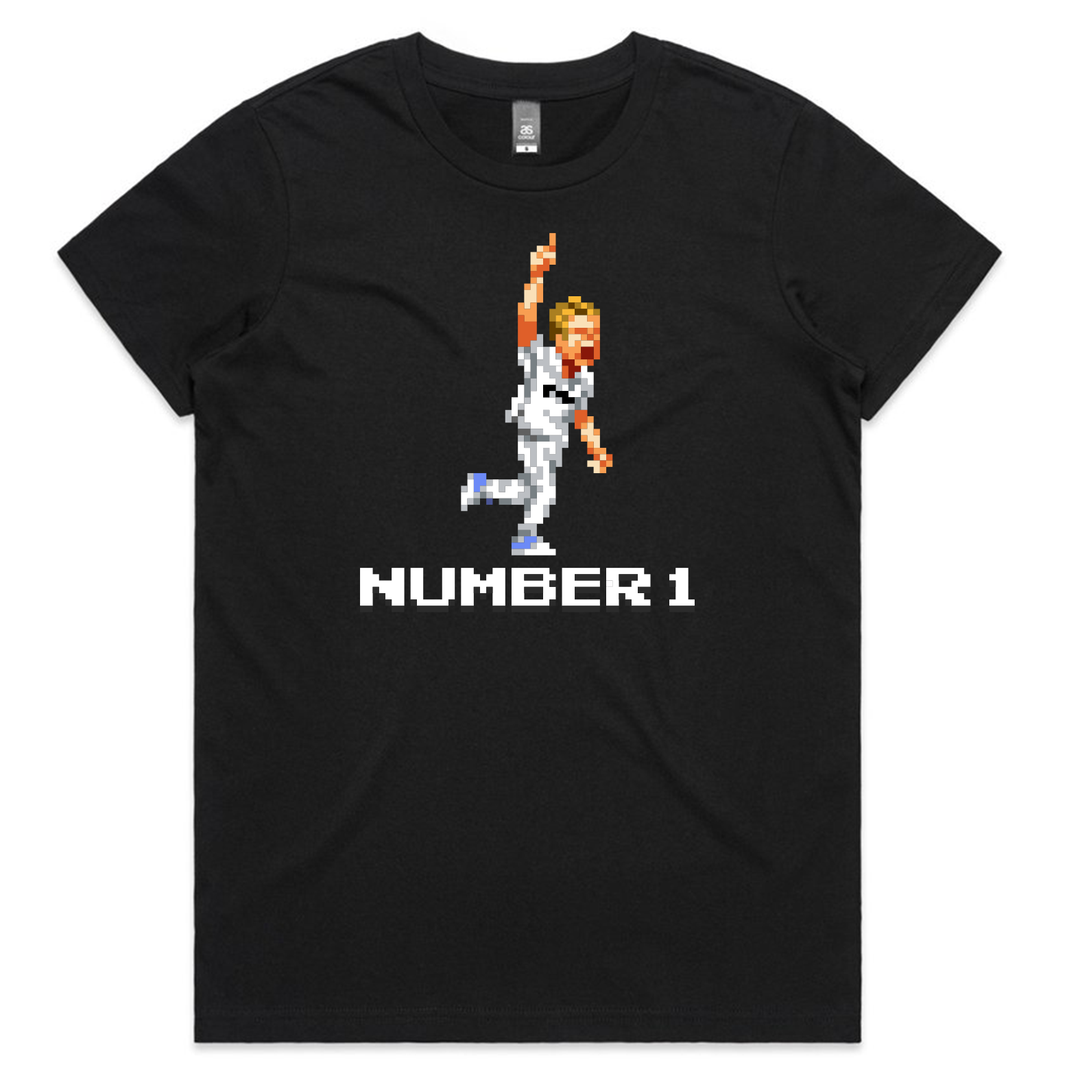 Number 1 cricket black t-shirt womens