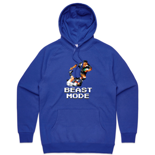 Beast Mode blue rugby hoodie
