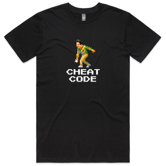 Cheat Code cricket black t-shirt mens