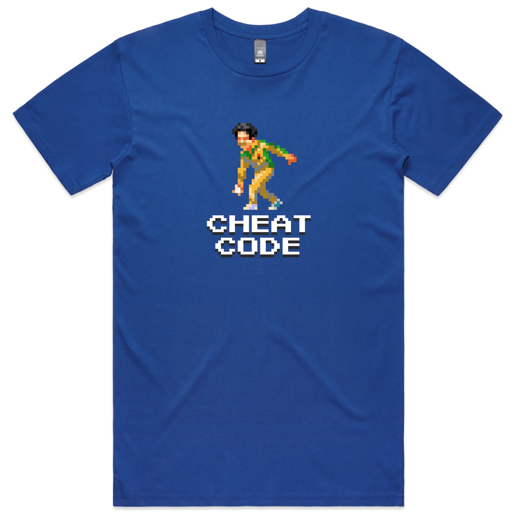 Cheat Code cricket blue t-shirt mens