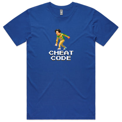 Cheat Code cricket blue t-shirt mens