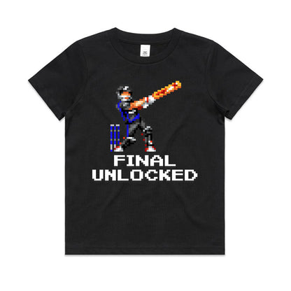 Final Unlocked cricket black t-shirt kids