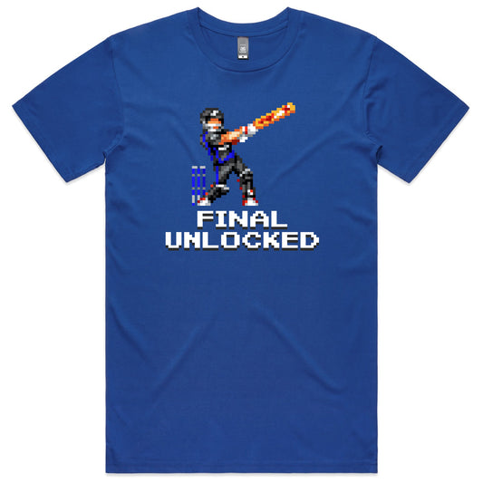 Final Unlocked cricket blue t-shirt mens