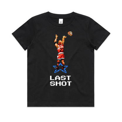 Last Shot basketball black t-shirt kids