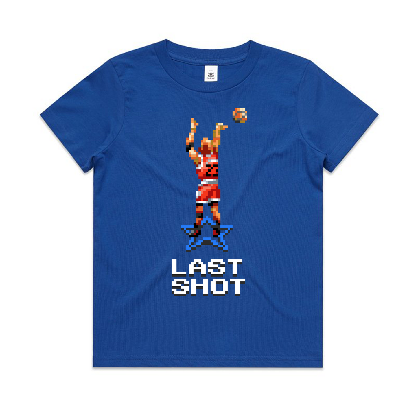 Last Shot basketball blue t-shirt kids