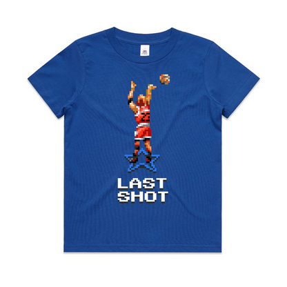 Last Shot basketball blue t-shirt kids