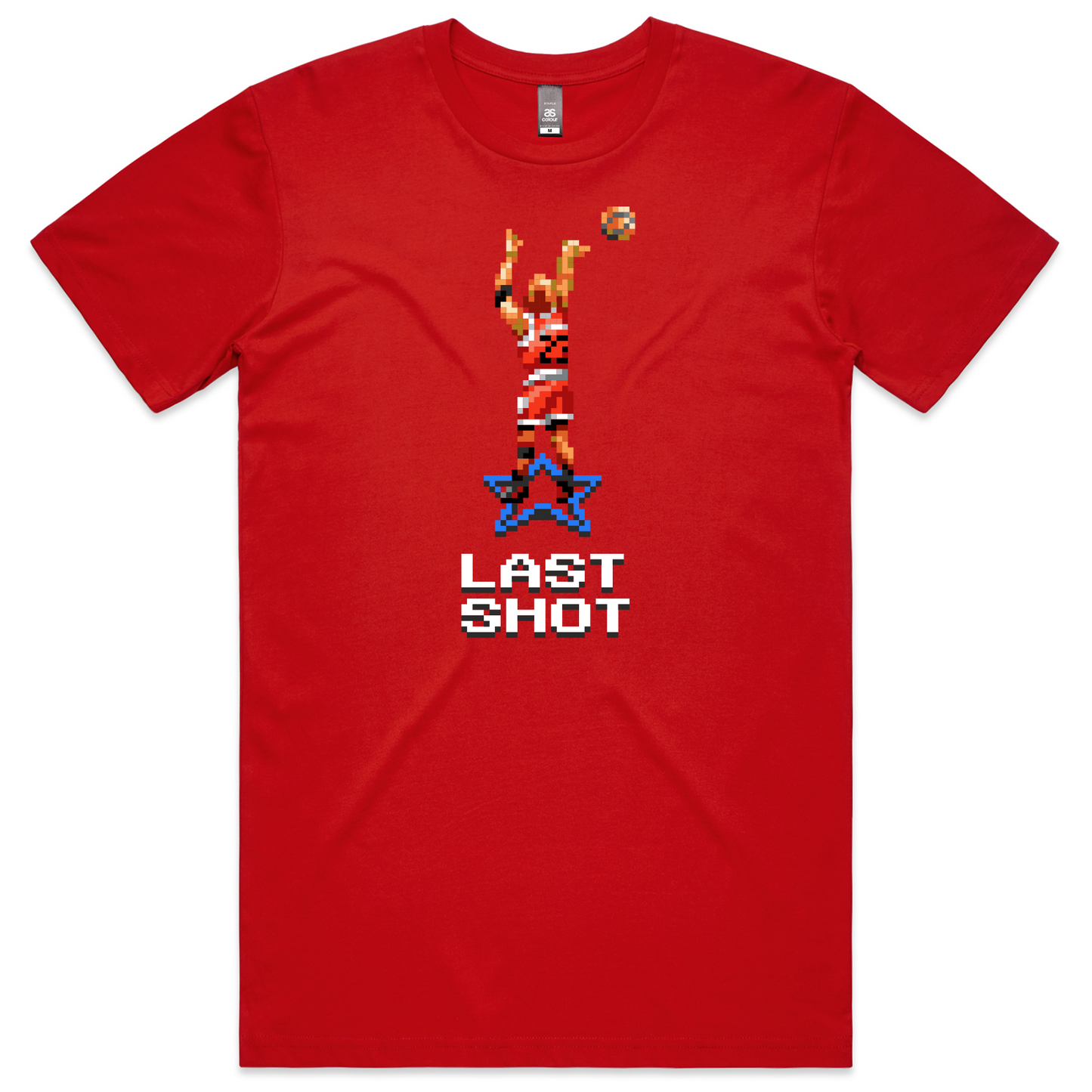 Last Shot Basketball red t-shirt mens