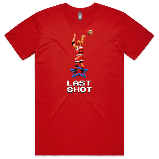 Last Shot Basketball red t-shirt mens