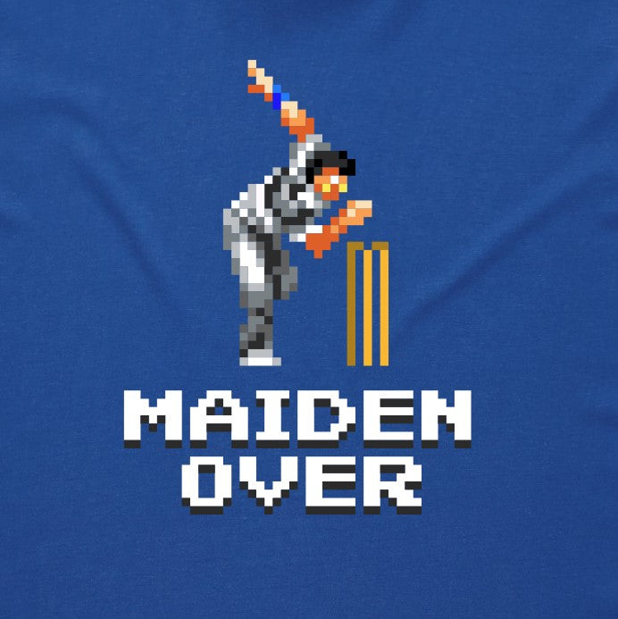 Maiden Over cricket blue hoodie design