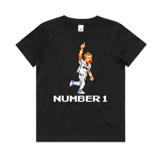 Number 1 cricket black t-shirt kids