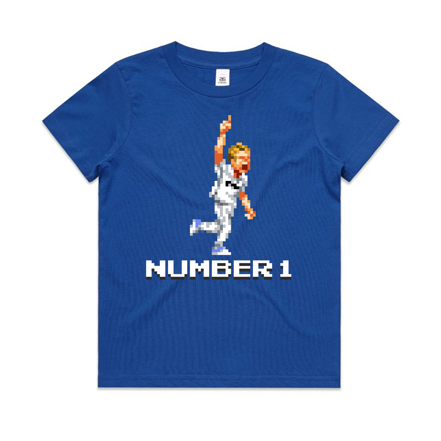 Number 1 cricket blue t-shirt kids