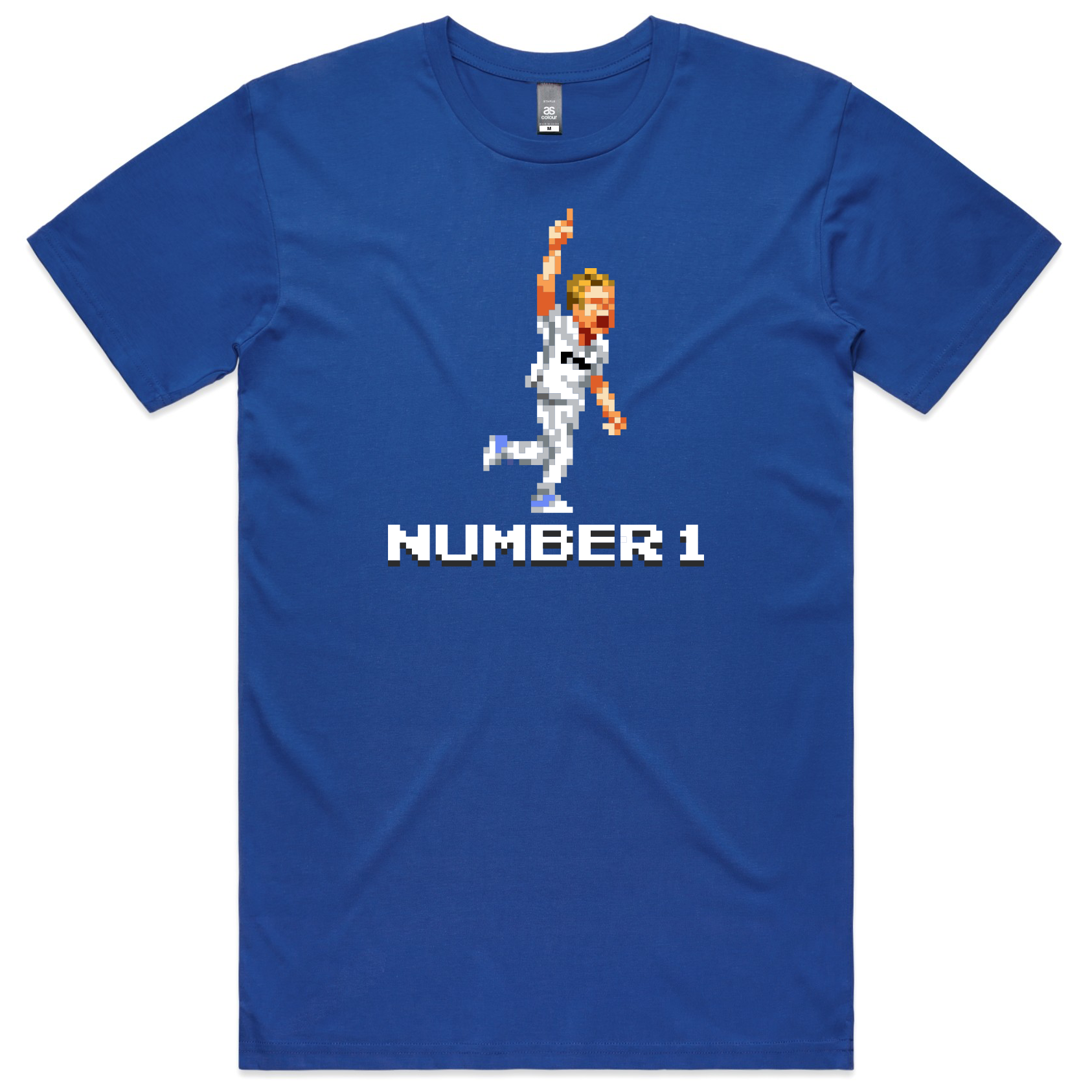 Number 1 cricket blue t-shirt mens