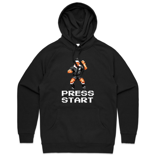 Press Start rugby black hoodie