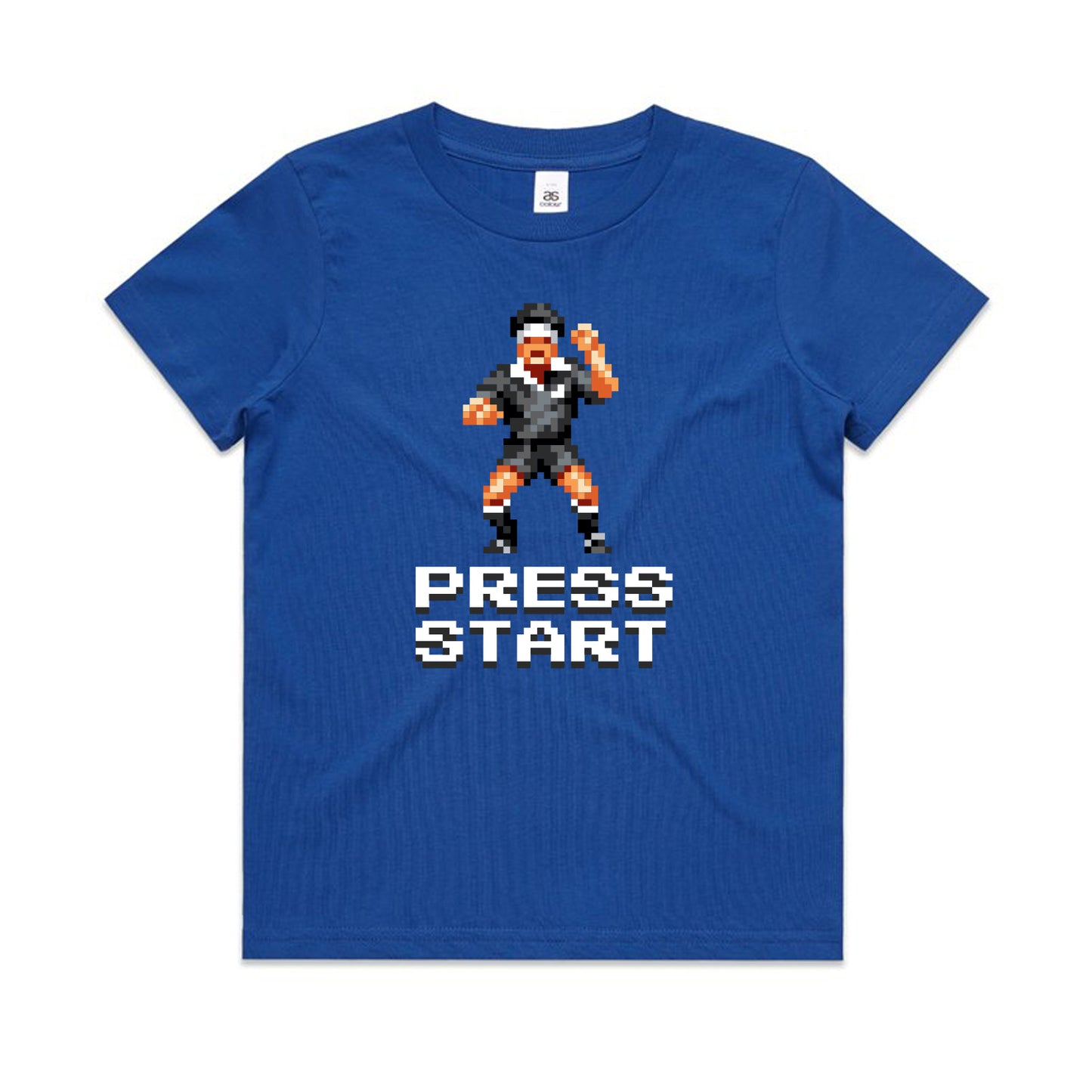 Press Start rugby blue t-shirt kids